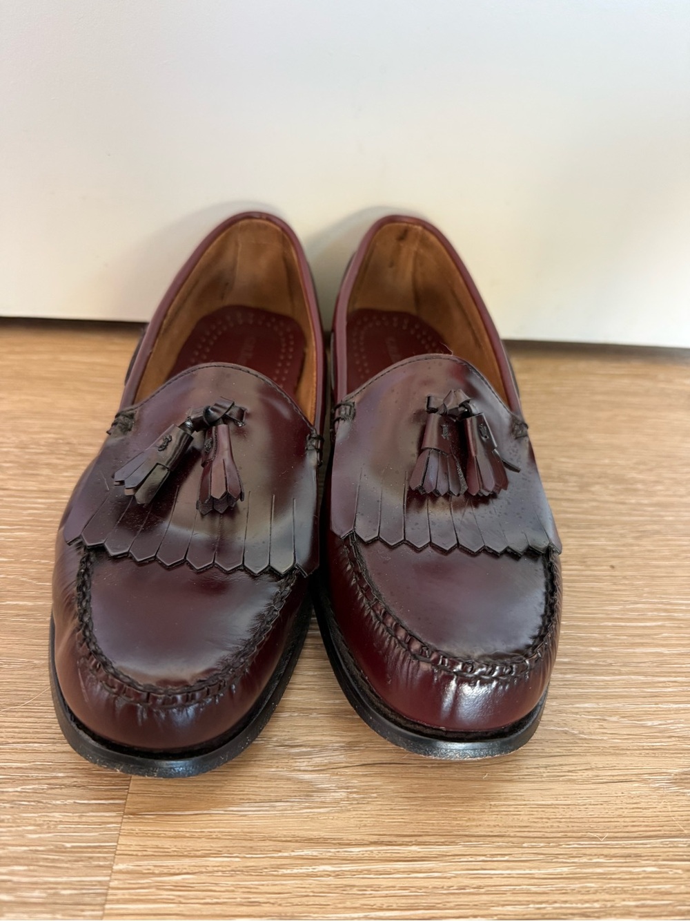 G.H. Bass & Co. Burgundy Tassel Kiltie Loafers